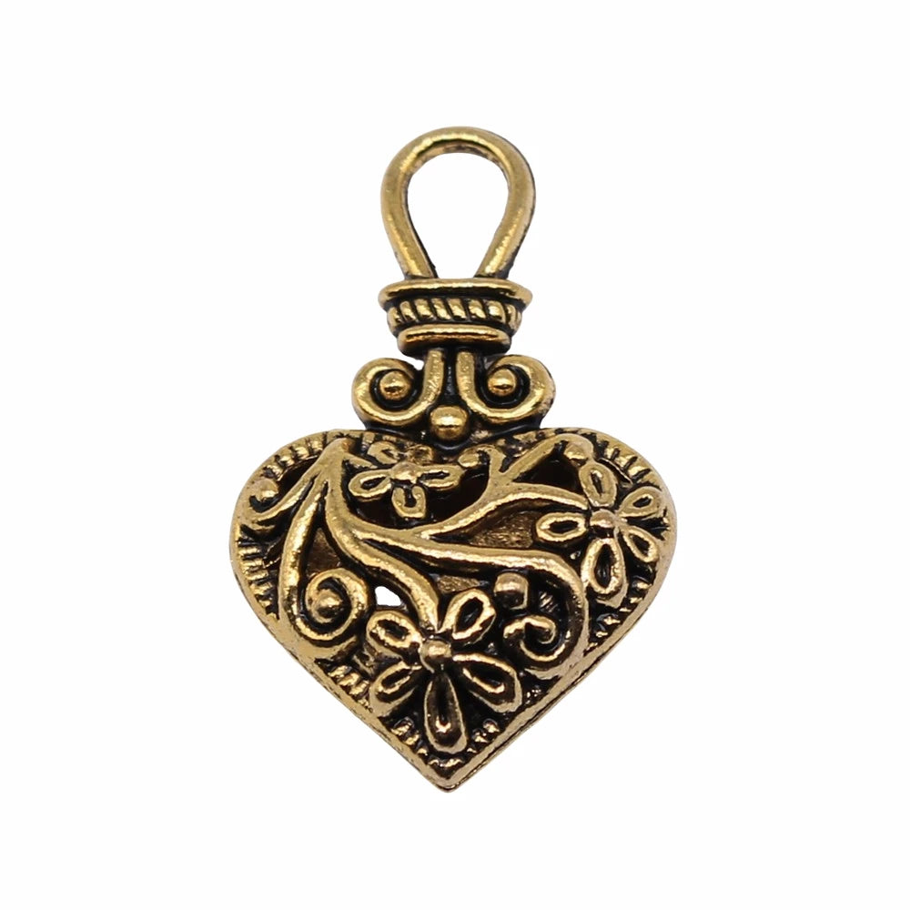 3Pcs 3D Vintage Heart Charm Flower Pattern