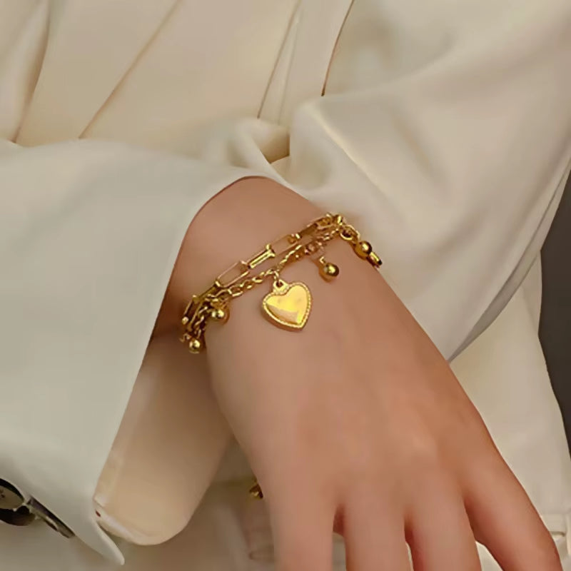 Multi Layered Steel Ball Bean Love Bracelet
