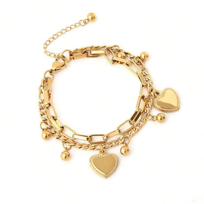 Multi Layered Steel Ball Bean Love Bracelet
